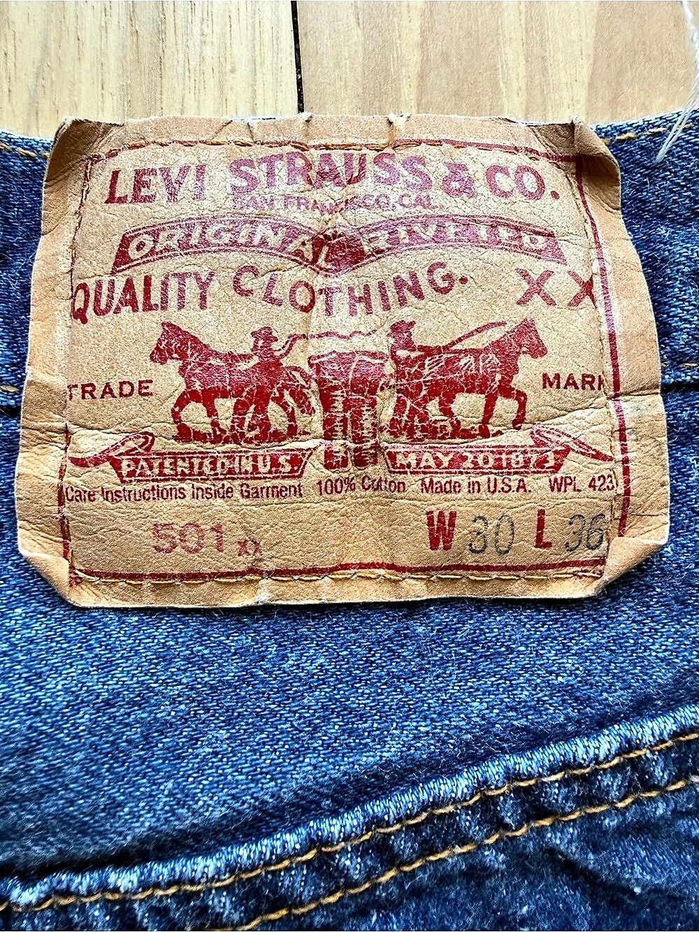 Vintage Made in USA Levi Strauss & Co. 501xx. Straight Leg Jeans in Blue Waist 3